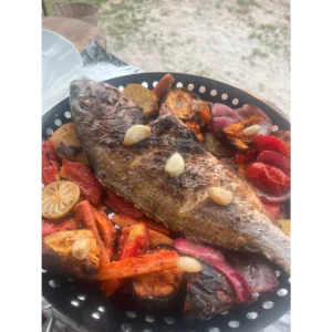 Todays catch grilled with vegetables